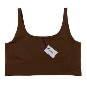 NWT Bandier All Access Tempo Crop Bra - Cappuccino - XL